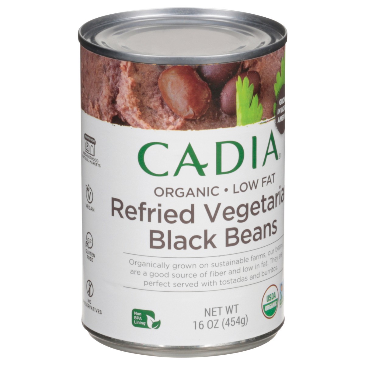 slide 11 of 13, Cadia Refried Vegetarian Low Fat Organic Black Beans 16 oz, 16 oz