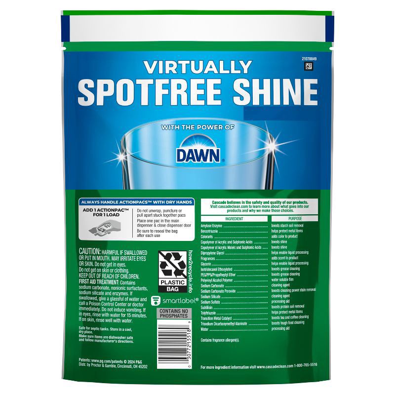 slide 4 of 9, Cascade Complete Dishwasher Pods, Dishwasher Detergent, Dish Detergent Soap, Fresh, 33 Count, 33 ct