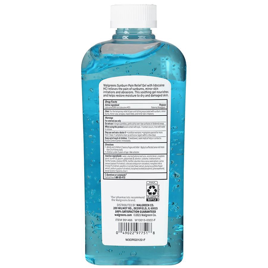 slide 5 of 5, Walgreens Sunburn Relief Gel, 16 oz