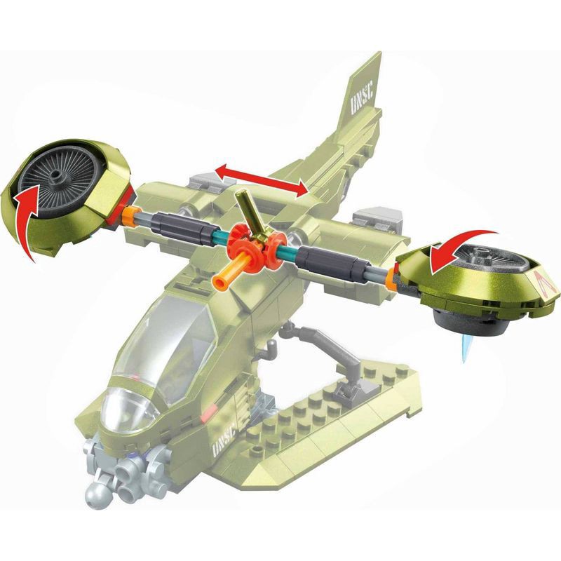 slide 5 of 6, Mega Construx MEGA HALO UNSC Hornet Recon Aircraft Building Toy with 2 Micro Action Figures (293 pc), 293 ct