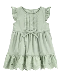 Oshkosh Baby Textured Eyelet Dress Green 18M