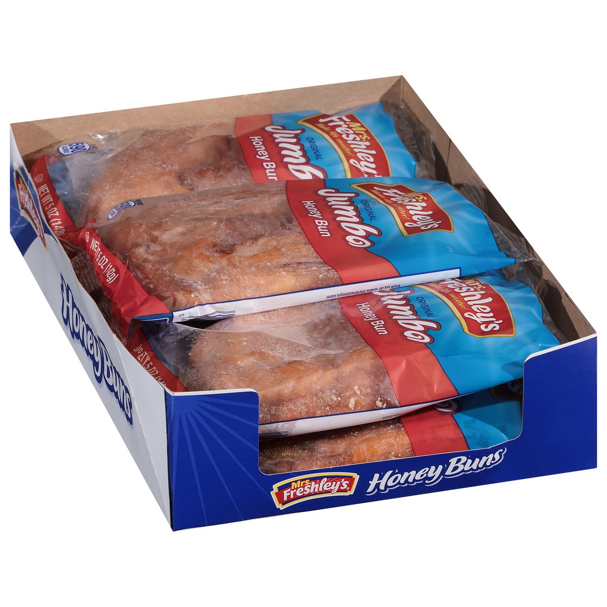 slide 3 of 10, Mrs Freshleys - Jumbo Honey Buns, 5 oz