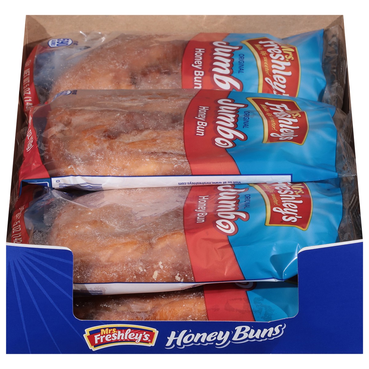 slide 1 of 10, Mrs Freshleys - Jumbo Honey Buns, 5 oz