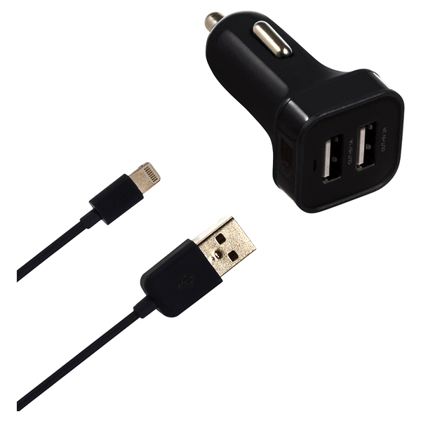 slide 1 of 1, Case Logic 2.4 Amp Lightning Car Charger, 1 ct