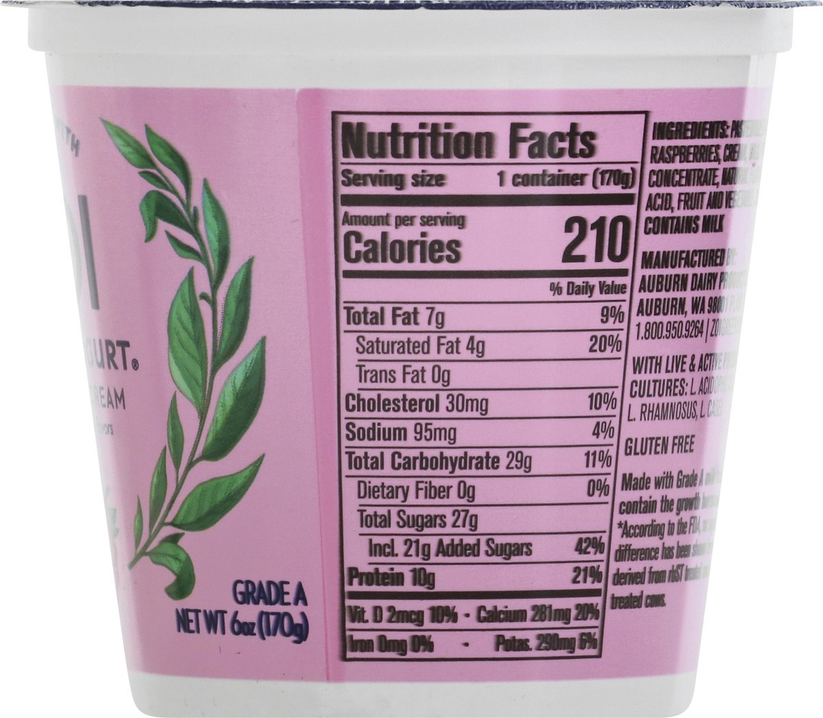 slide 2 of 12, Zoi Blended Greek Raspberry Cream Yogurt 6 oz, 6 oz