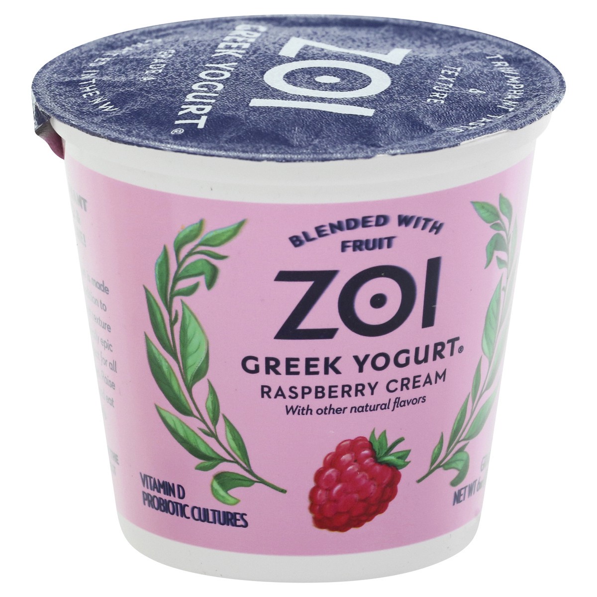 slide 10 of 12, Zoi Blended Greek Raspberry Cream Yogurt 6 oz, 6 oz