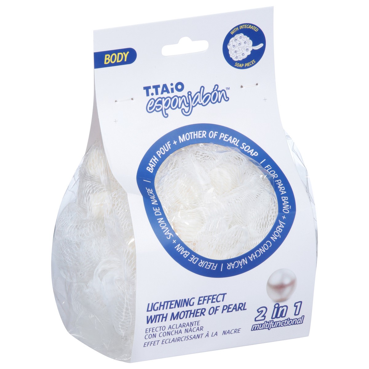 slide 6 of 9, T Taio Body 2 in 1 Multifunctional Bath Pouf + Mother of Pearl Soap 1 ea, 1 ct