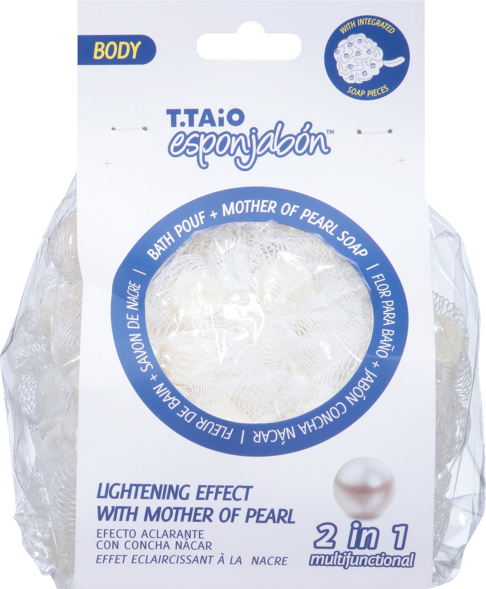 slide 5 of 9, T Taio Body 2 in 1 Multifunctional Bath Pouf + Mother of Pearl Soap 1 ea, 1 ct