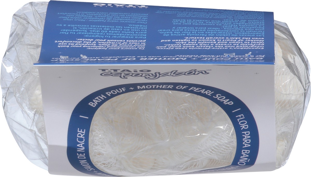 slide 2 of 9, T Taio Body 2 in 1 Multifunctional Bath Pouf + Mother of Pearl Soap 1 ea, 1 ct
