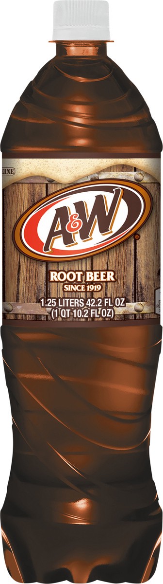 slide 6 of 8, A&W Root Beer Soda, 1.25 L bottle, 1.25 liter