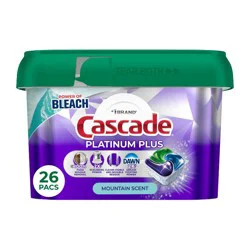 Cascade Platinum Plus Dishwasher Pods, Dishwasher Detergent, Dish Detergent Soap, Fresh, 31 Count