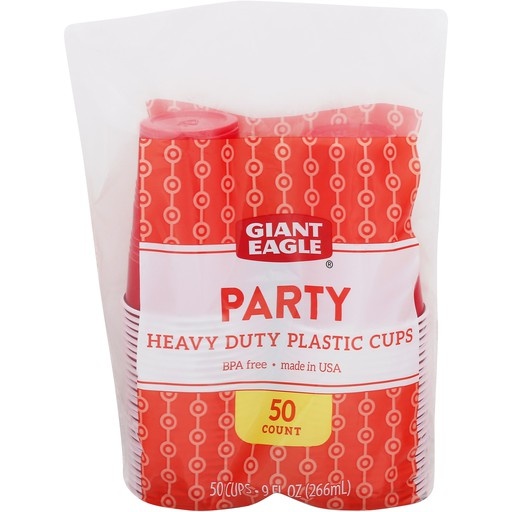 slide 1 of 1, Giant Eagle Red & Blue Plastic Cups, 50 bc