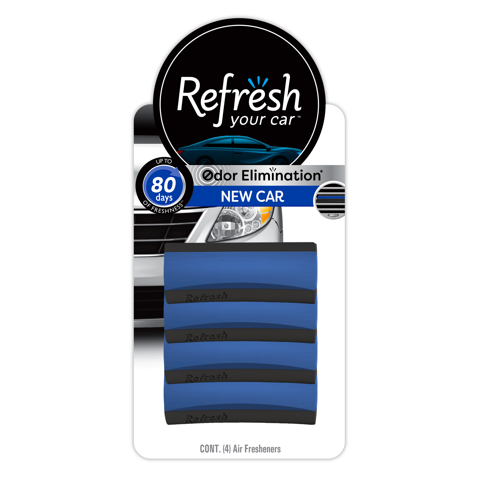 slide 2 of 5, Refresh Your Car! New Car Contour Vent Stick 4-Pack, 4 ct