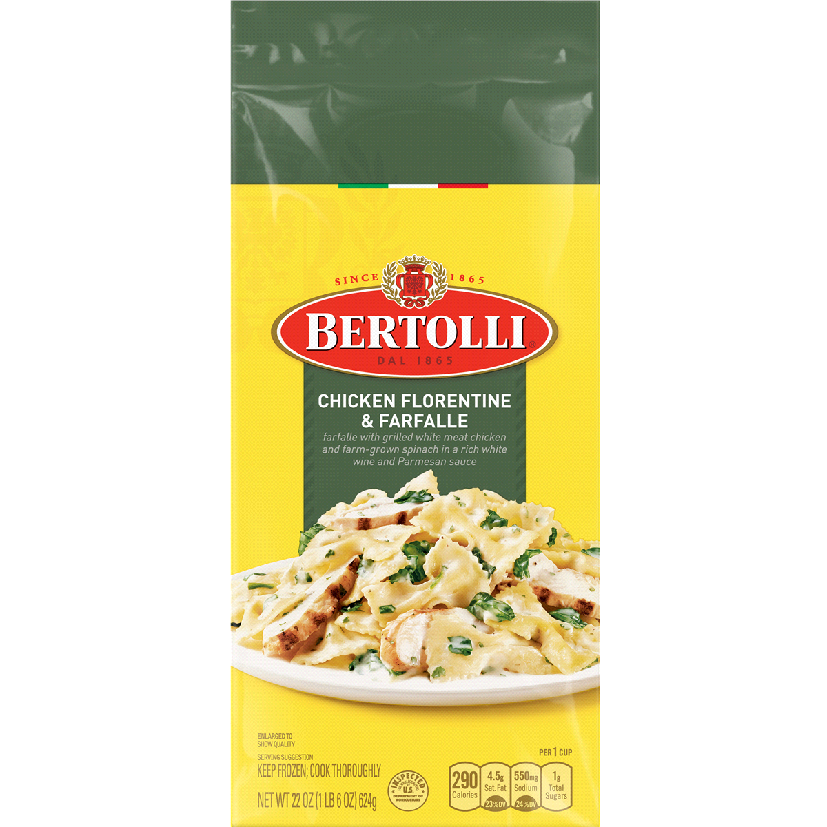 slide 1 of 1, Bertolli Chicken Florentine & Farfalle, 24 oz