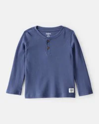 Oshkosh Toddler Boy Long-Sleeve Henley Shirt - Blue Blue 2T