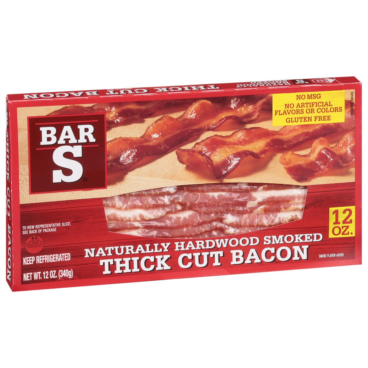 slide 8 of 13, Bar-S Thick Cut Bacon 12 oz, 12 oz