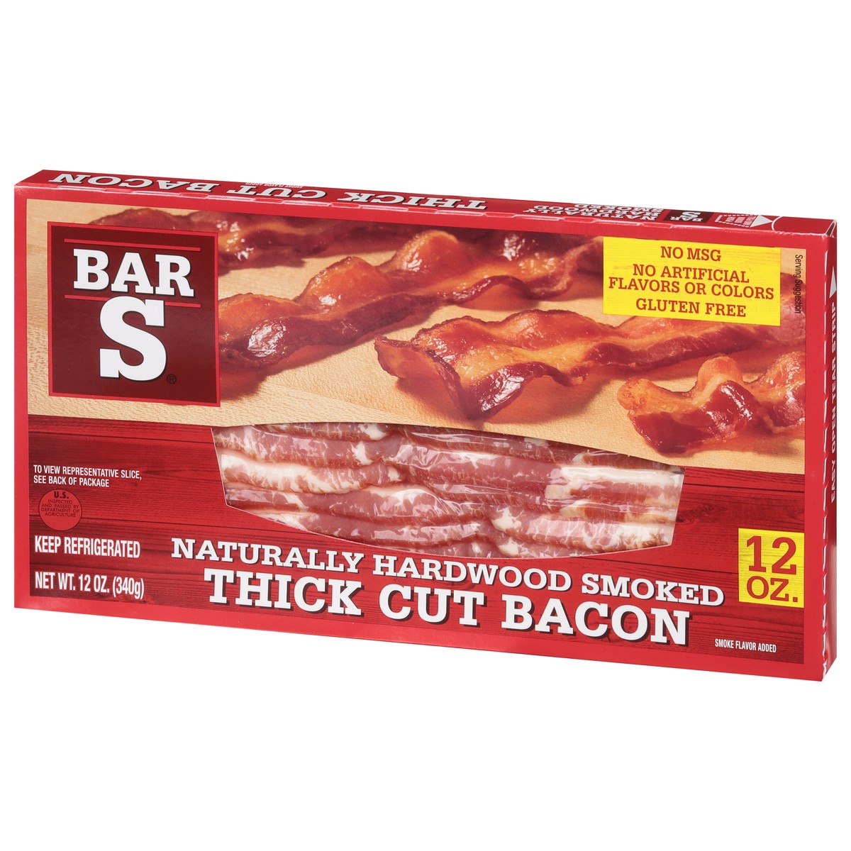 slide 2 of 13, Bar-S Thick Cut Bacon 12 oz, 12 oz