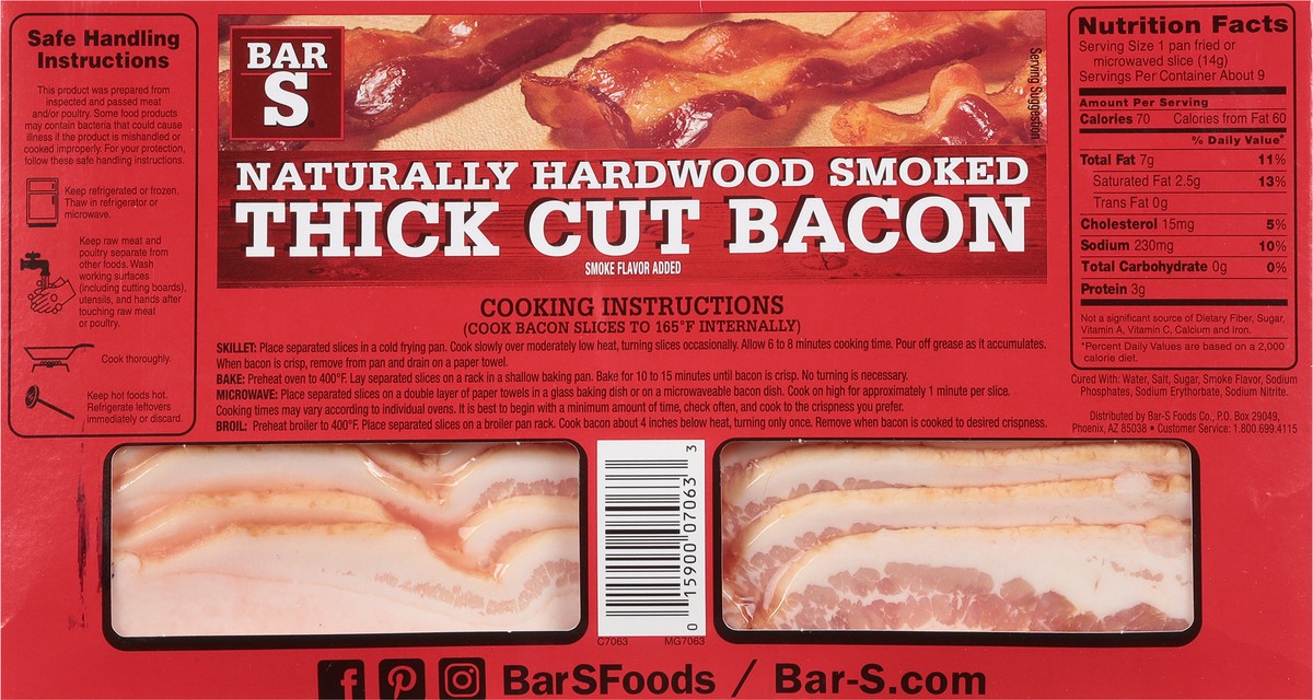 slide 7 of 13, Bar-S Thick Cut Bacon 12 oz, 12 oz