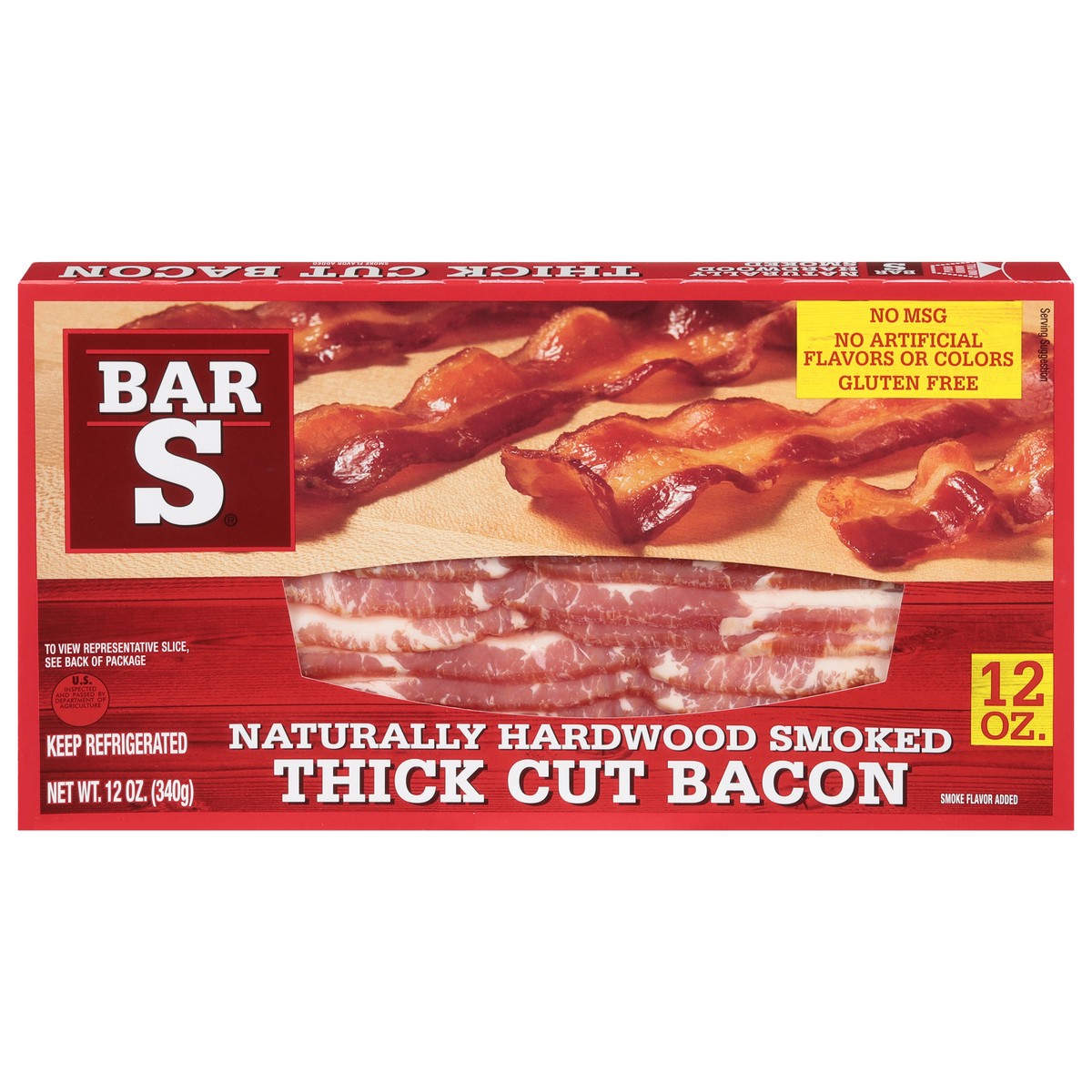 slide 5 of 13, Bar-S Thick Cut Bacon 12 oz, 12 oz