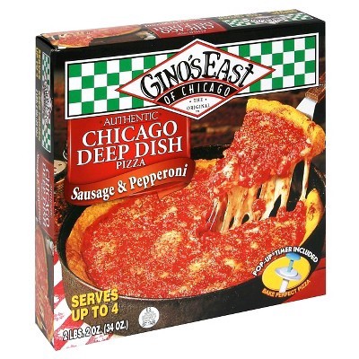 slide 1 of 1, Gino's East Deep Dish Crumbled Italian Sausage & Uncured Pepperoni Pizza 32 oz, 32 oz