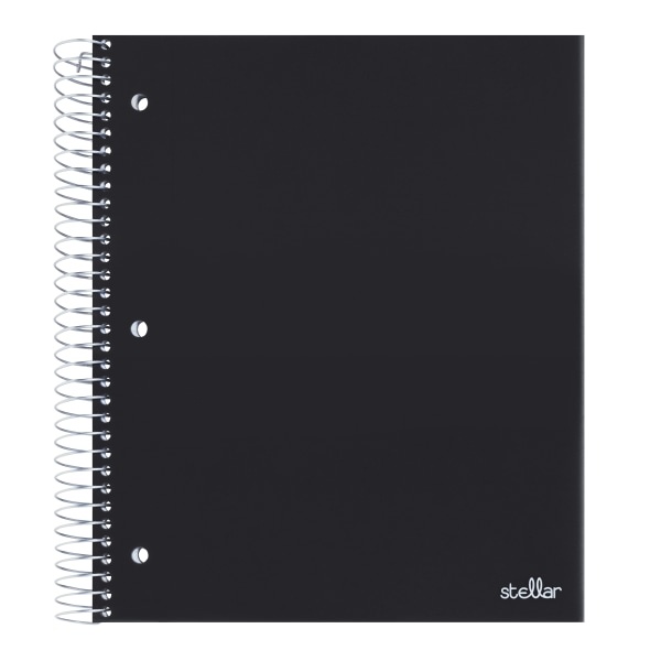 slide 1 of 4, Office Depot Brand Stellar Poly Notebook, 8-1/2'' X 11'', 5 Subject, College Ruled, 200 Pages (100 Sheets), Black, 100 ct