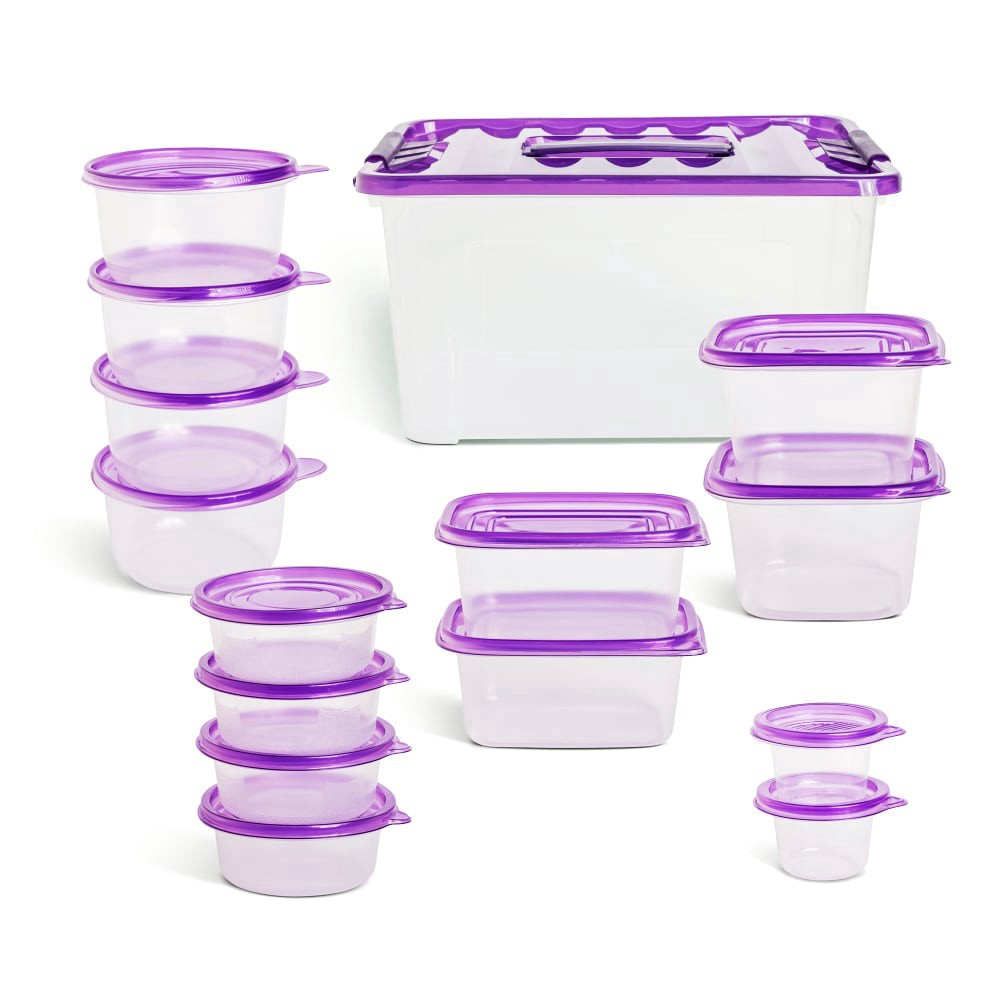 slide 2 of 2, Core Container And Lid Set Purple, 30 ct