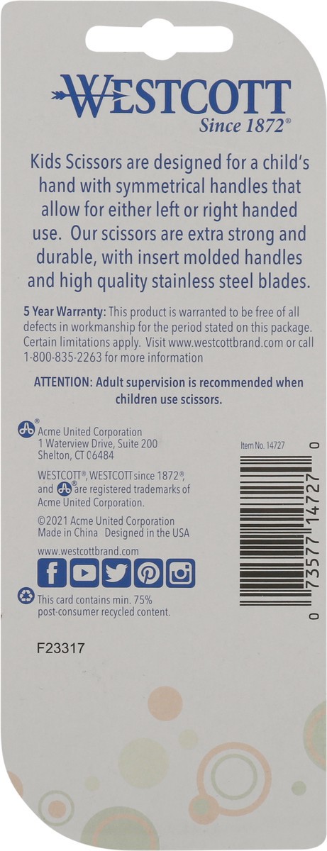 slide 4 of 9, Westcott Soft Handle Scissor Pointed 5", 1 ct