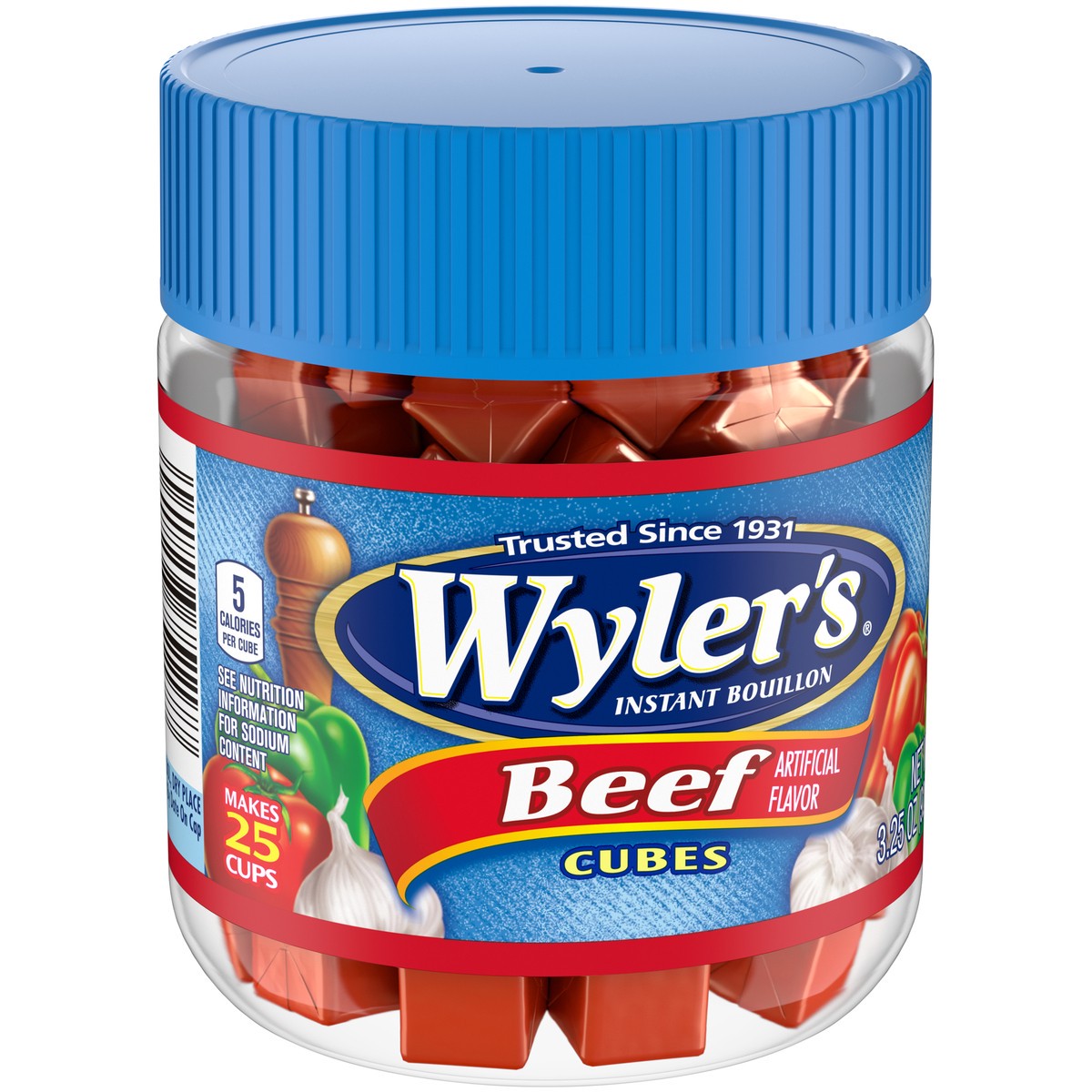 slide 3 of 9, Wyler's Instant Bouillon Beef Flavored Cubes, 3.25 oz Jar, 3.25 oz