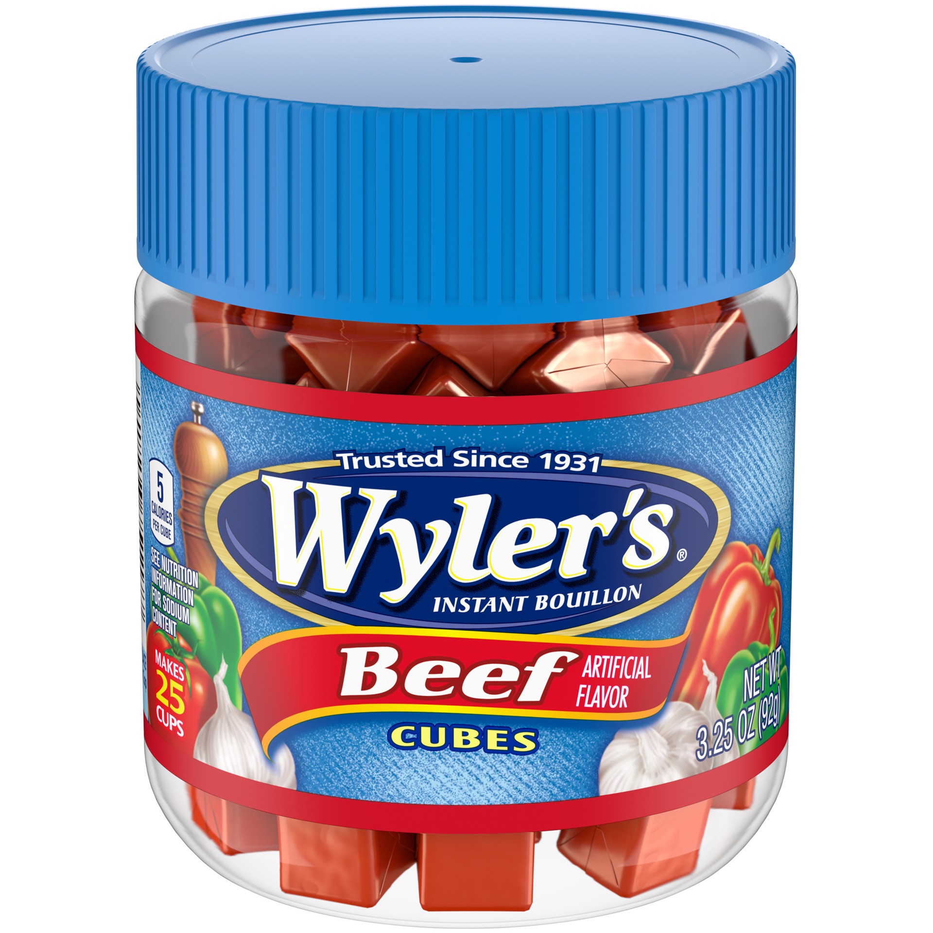 slide 1 of 9, Wyler's Instant Bouillon Beef Flavored Cubes, 3.25 oz Jar, 3.25 oz