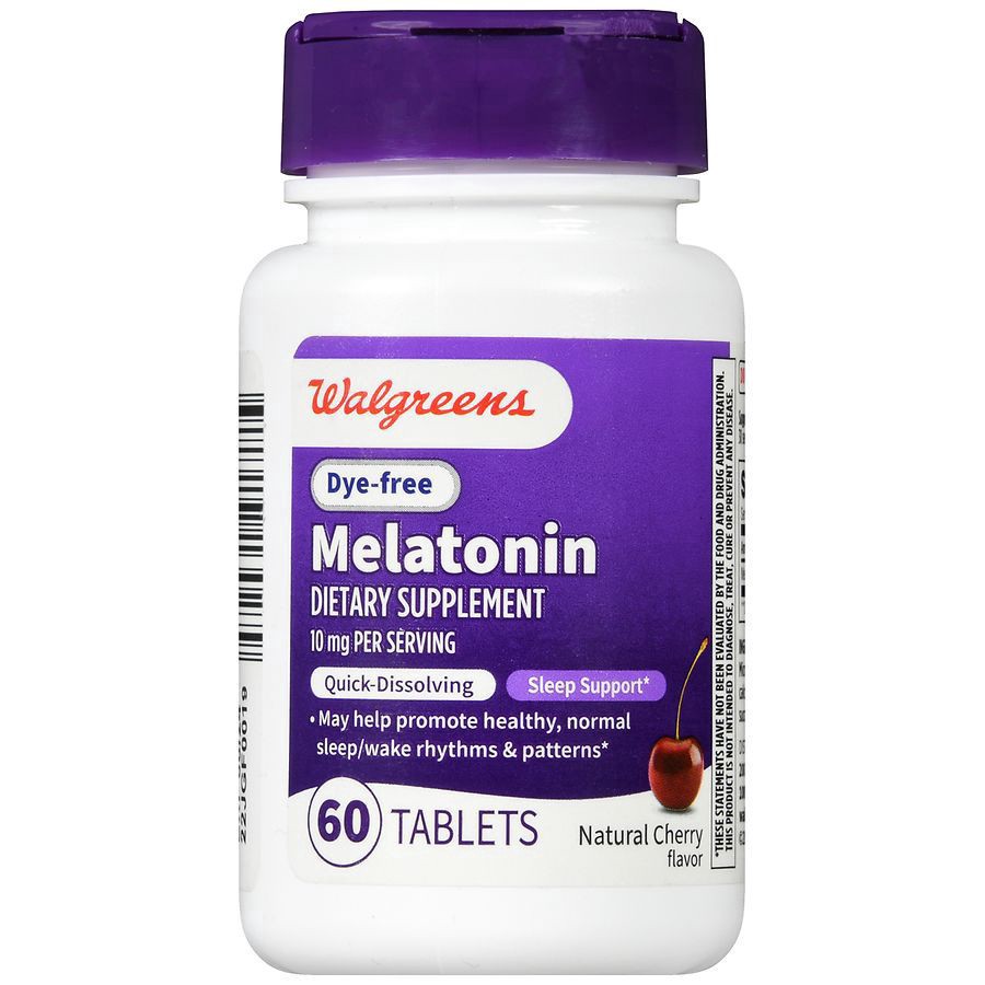 slide 4 of 5, Walgreens Dye Free Melatonin 10 mg Quick-Dissolving, 60 ct