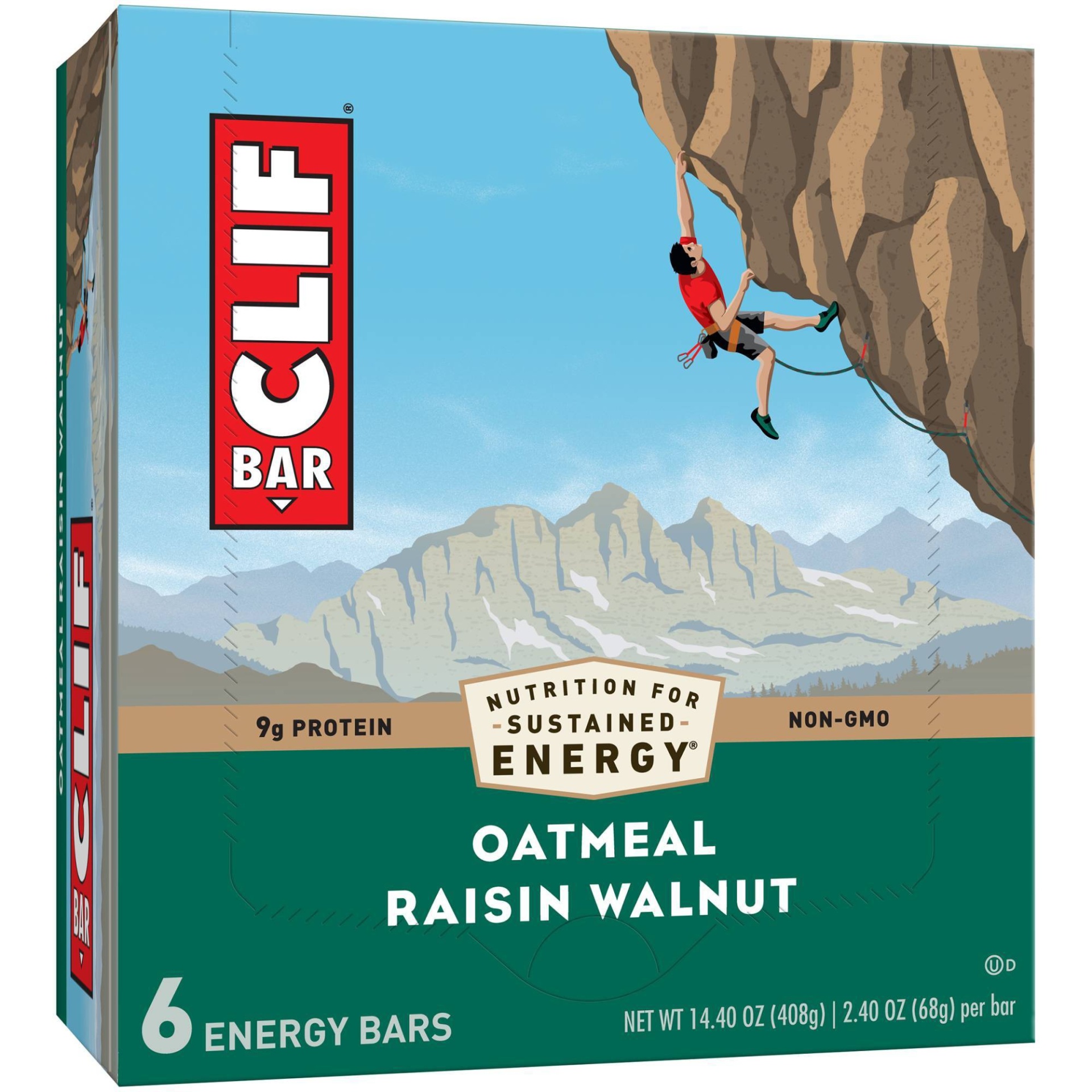 slide 1 of 8, CLIF Oatmeal Raisin Walnut Energy Bars, 6 ct; 2.4 oz