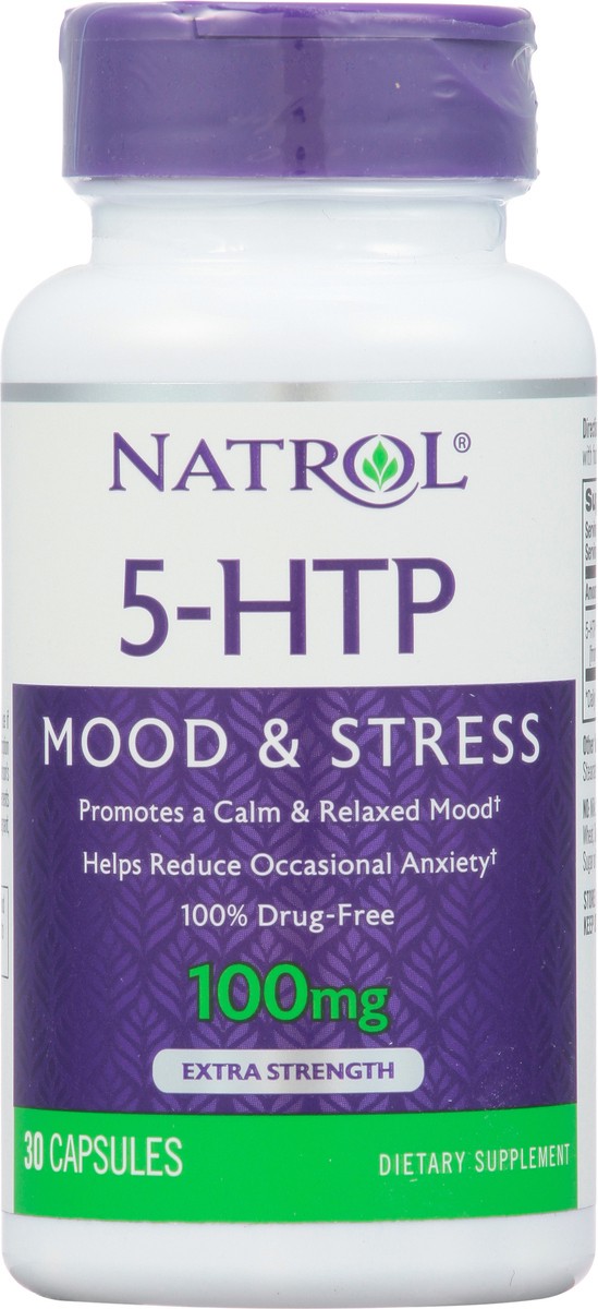 slide 6 of 9, Natrol Capsules Extra Strength 100 mg Mood & Stress 5-HTP 30 ea, 30 ct