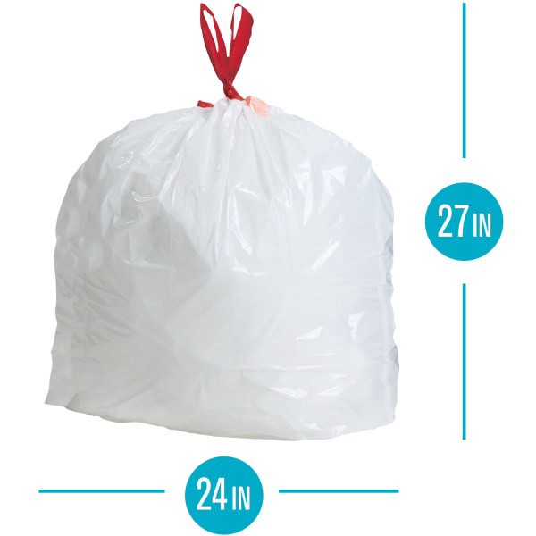slide 2 of 8, Highmark 0.9-Mil Drawstring Trash Bags White, 120 ct; 13 gal