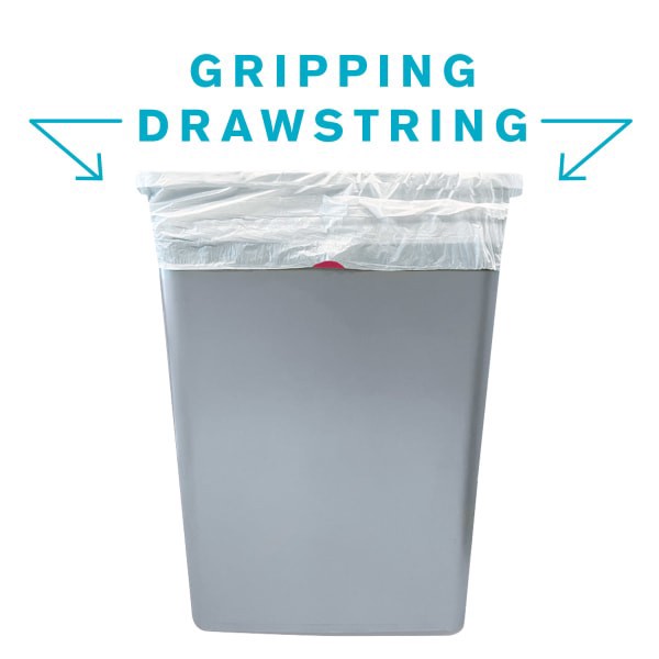slide 5 of 8, Highmark 0.9-Mil Drawstring Trash Bags White, 120 ct; 13 gal