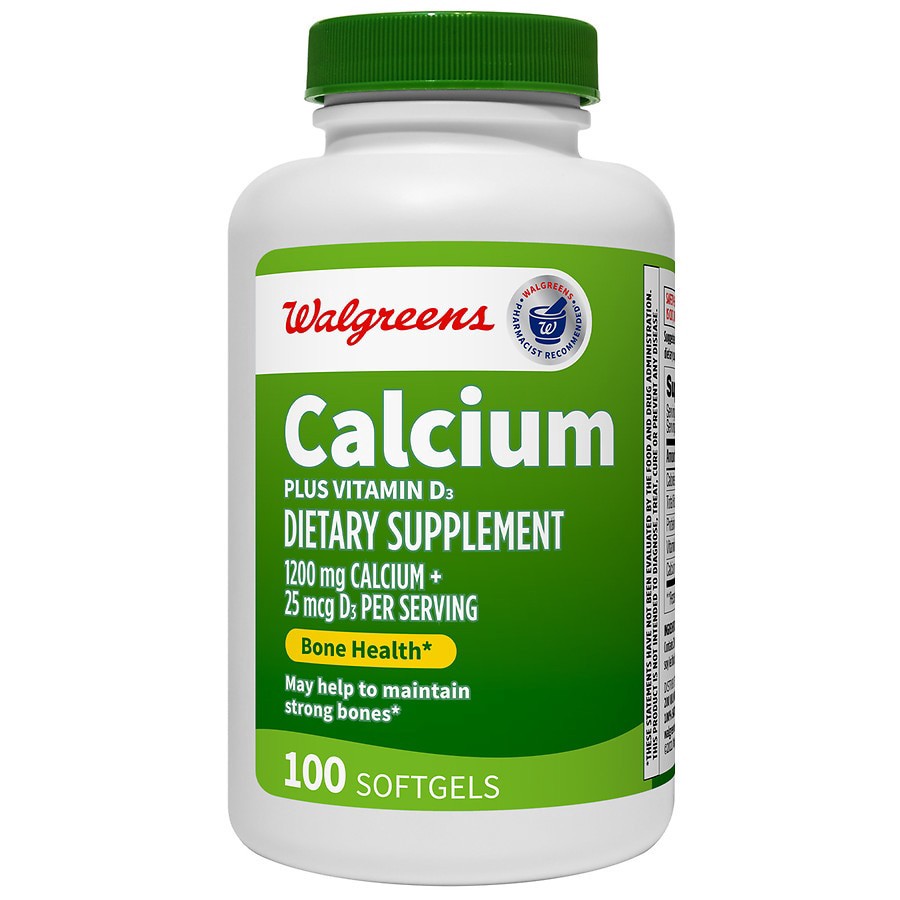 slide 1 of 1, Walgreens Calcium plus Vitamin D3, 100 ct