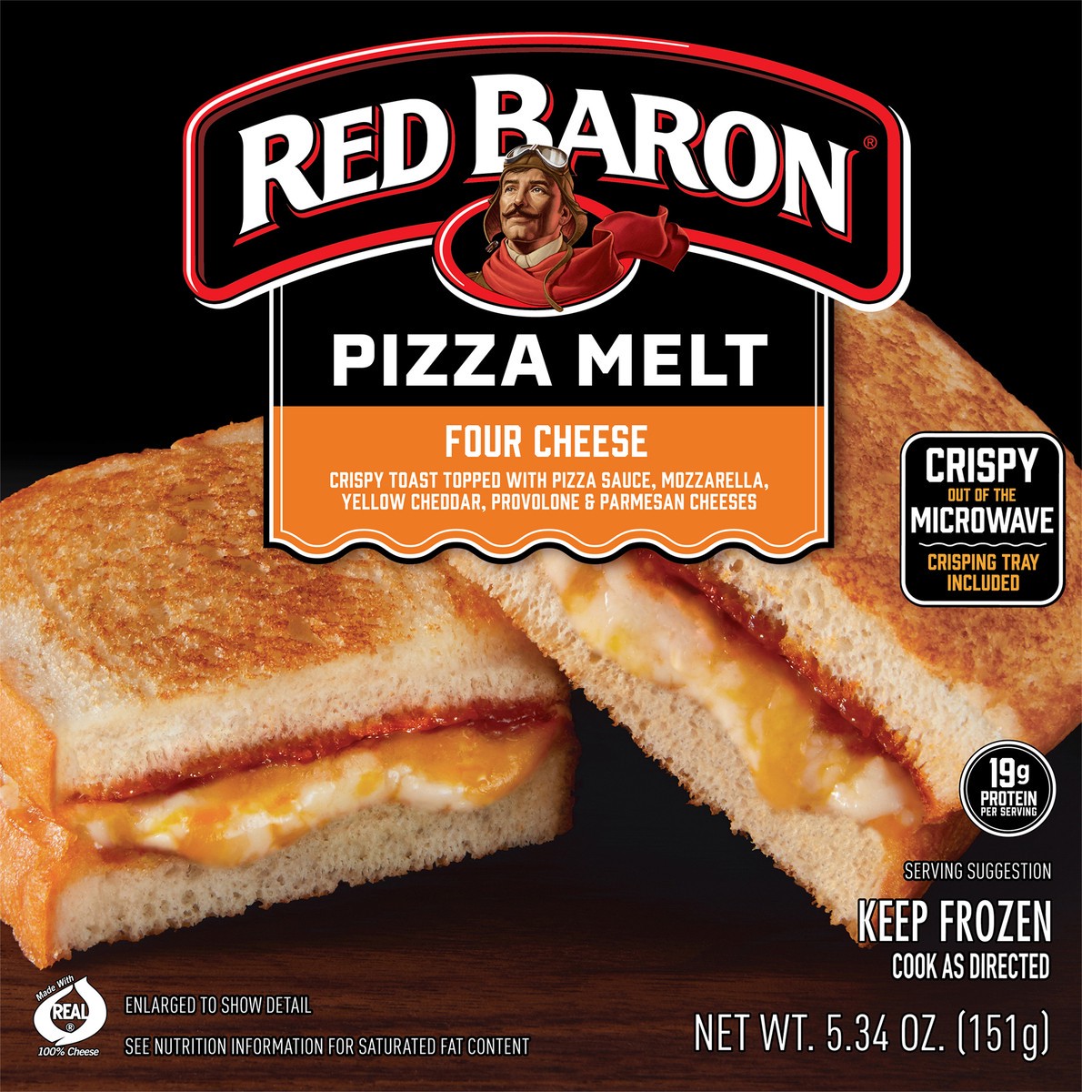 slide 2 of 9, Red Baron Pizza Melt, Four Cheese 5.34 oz, 5.34 oz