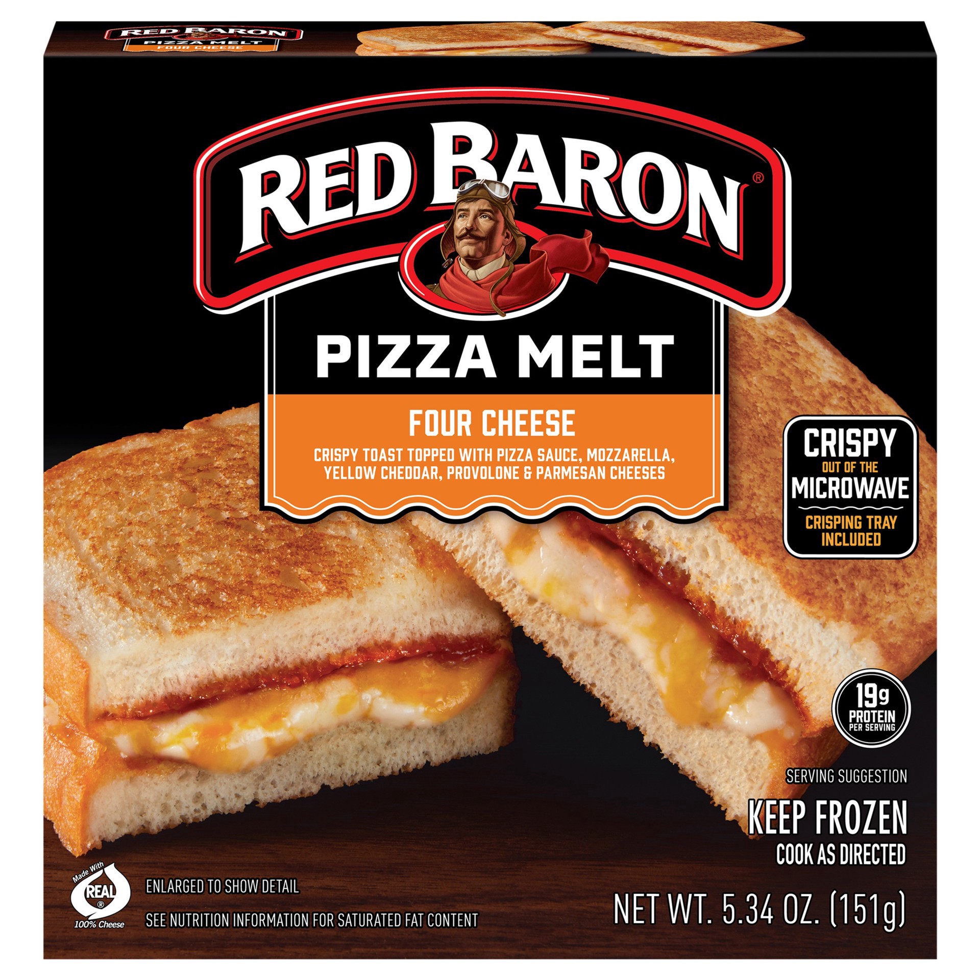 slide 1 of 9, Red Baron Pizza Melt, Four Cheese 5.34 oz, 5.34 oz