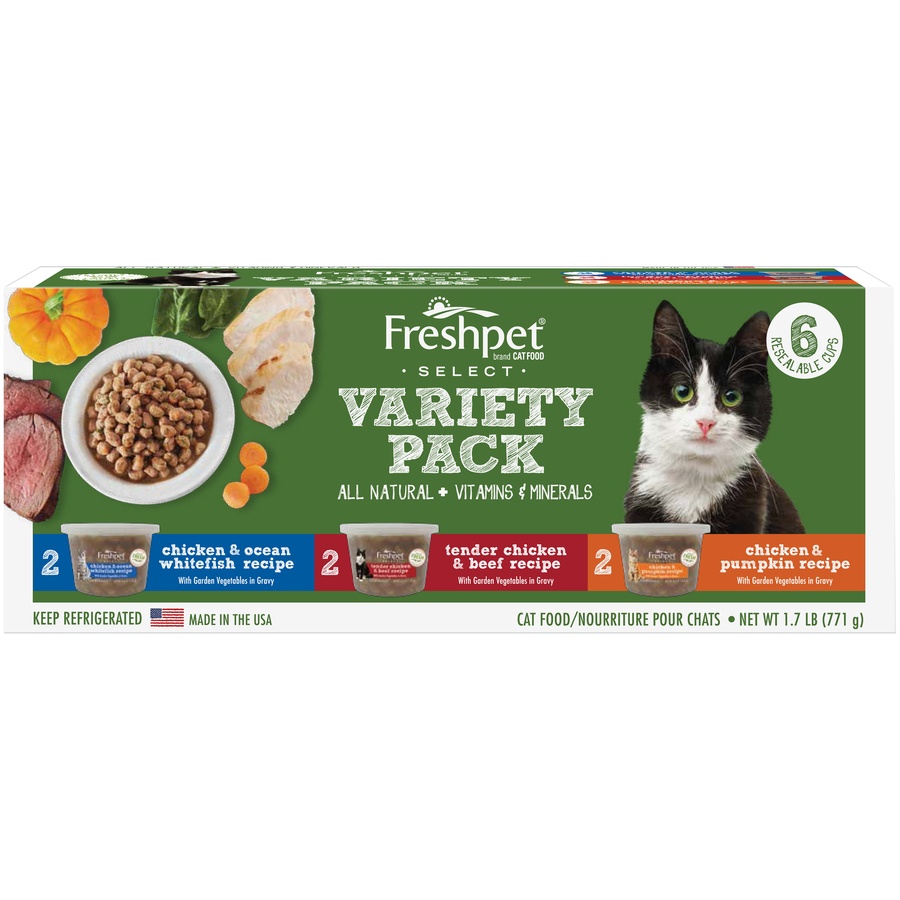 slide 1 of 2, Freshpet Healthy & Natural Cat Food Variety Pack, 6 ct