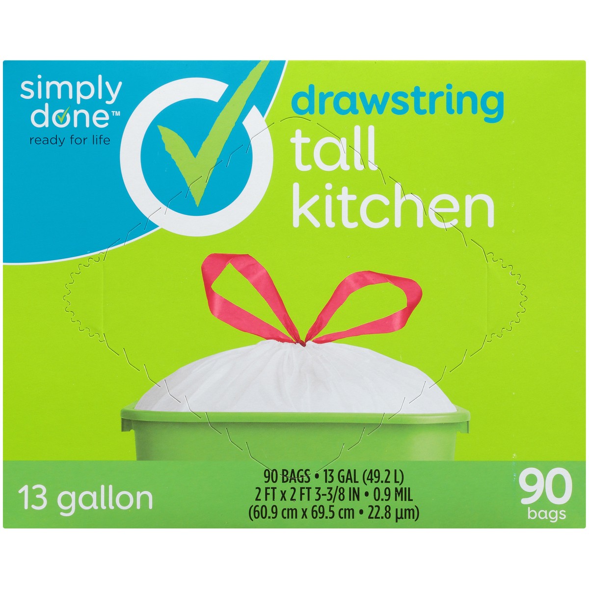 slide 4 of 9, Simply Done Drawstring Gallon Tall Kitchen Bags, 13 gal