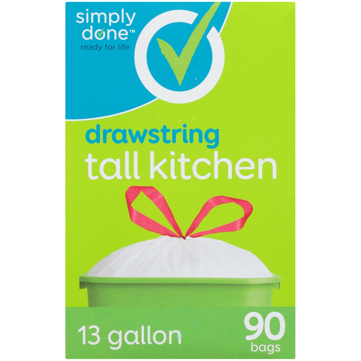 slide 6 of 9, Simply Done Drawstring Gallon Tall Kitchen Bags, 13 gal