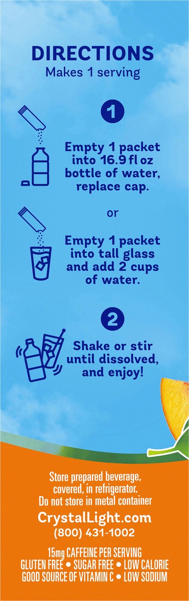 slide 9 of 9, Crystal Light Peach Mango Green Tea Naturally Flavored Powdered Drink Mix, 10 ct On-the-Go-Packets, 10 ct