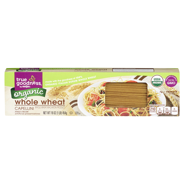 slide 1 of 4, True Goodness Organic Whole Wheat Capellini Pasta, 16 oz