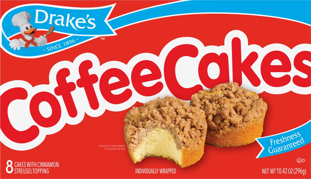 slide 7 of 8, Drake's Cakes, Drake's Family Pack Coffee Cakes with cinnamon streusel topping, 12.22 oz