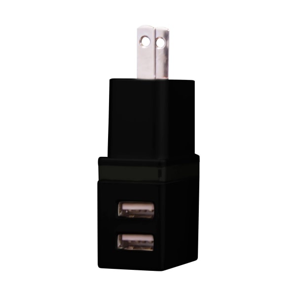 slide 1 of 1, Duracell Dual Usb Charger, Ac, Black, Le2304, 1 ct