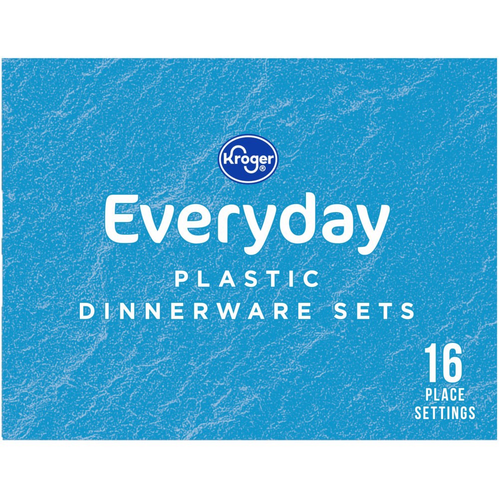 slide 3 of 4, Kroger Everyday White Plastic Dinnerware Sets, 48 ct