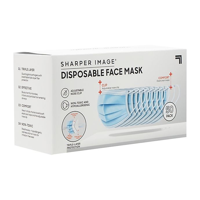 slide 1 of 1, Sharper Image 3-Layer Mask - Black, 1 ct