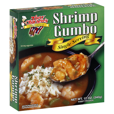 slide 1 of 1, Tony Chachere's Bigez Shrimp Gumbo, 12 oz