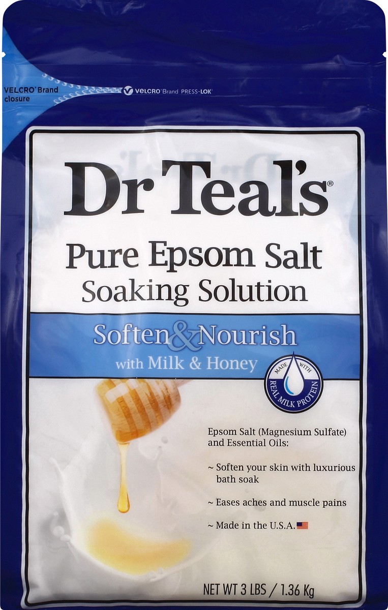 slide 2 of 4, Dr. Teal's Milk & Honey Epsom Salt, 3 lb