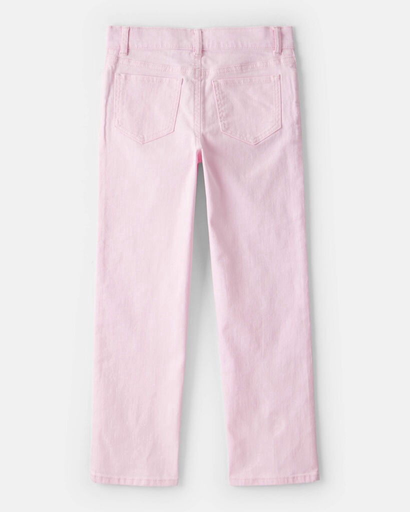 slide 3 of 3, Oshkosh Girls Button-Front Straight Leg Pants - Pink Pink 8, 1 ct
