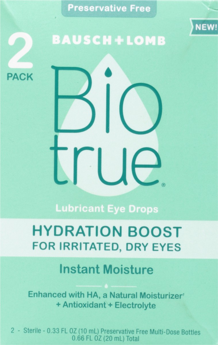 slide 2 of 9, Biotrue Instant Moisture Hydration Boost Lubricant Eye Drops 2 Pack Bottle 2 ea, 2 ct